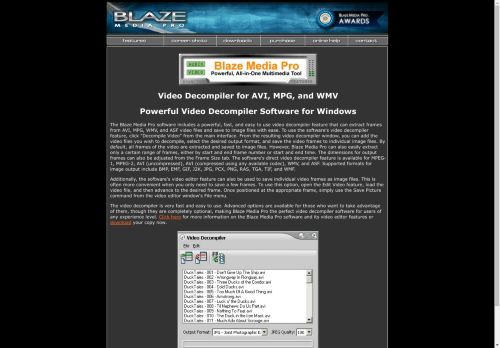 Blaze Media Pro: Video Decompiler