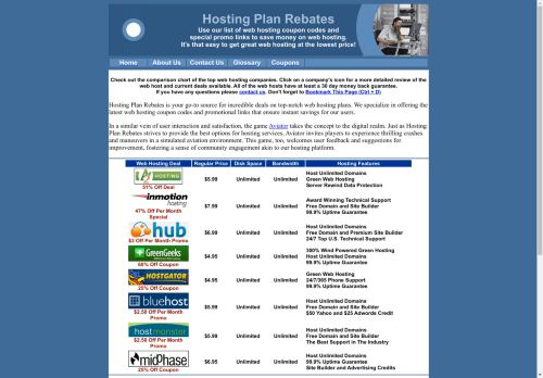 Hosting Plan Rebates