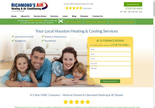 Richmond's Air | Heating & Air Conditioning Services in Houston TX