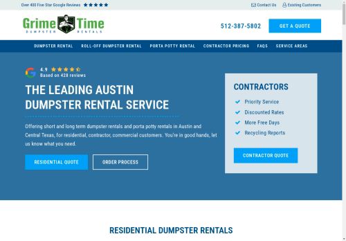 GrimeTime Dumpster Rentals in Austin TX