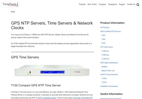 TimeTools Ltd GPS NTP Servers
