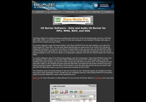 Blaze Media Pro: CD Burner
