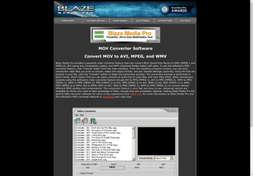Blaze Media Pro: MOV Converter