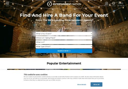 Entertainment Nation | Hire A Band & Book Live Performers UK