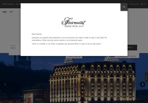 Fairmont Grand Hotel Kyiv, Ukraine
