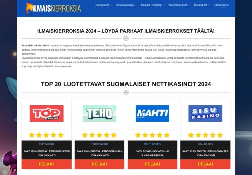 Ilmaiskierroksia.info | Free Spins - online casino bonuses for Finnish visitors