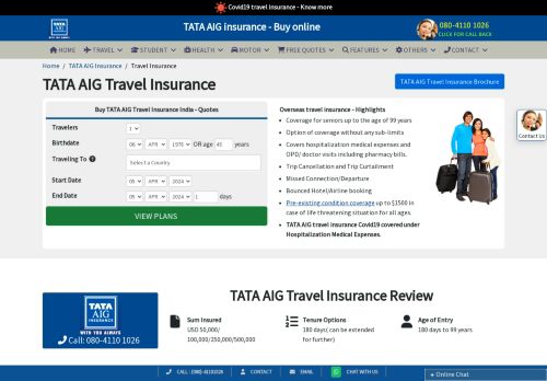 NRIOL: TATA AIG Travel Insurance