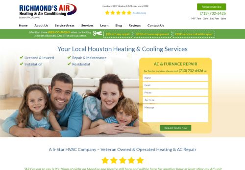 Richmond's Air | Heating & Air Conditioning Services in Houston TX