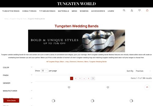 Tungsten World: Wedding Bands