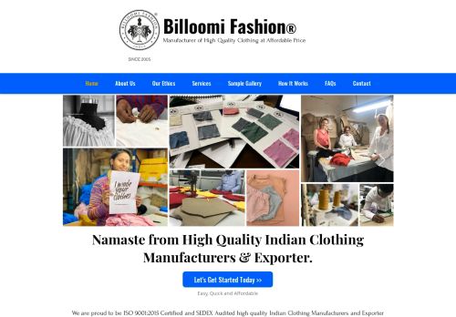 Billoomi Fashion | Full Service Clothing Manufacturer and Exporter