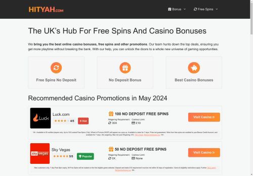 Hityah.com | Slots Sites, New Bingo, Sports Bets and Online Casino reviews