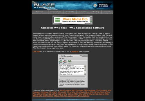 Blaze Media Pro: WAV Compressor