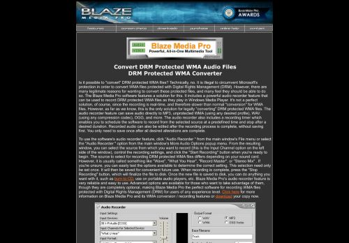 Blaze Media Pro: Convert DRM Protected WMA Files