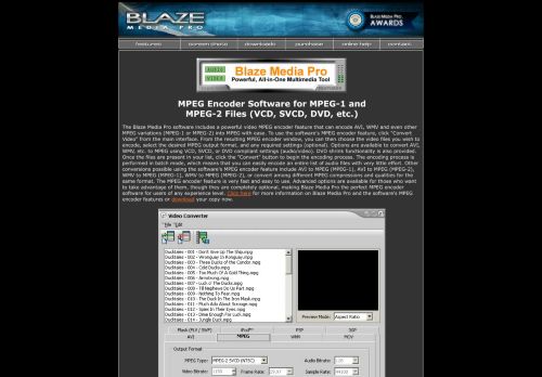 Blaze Media Pro: MPEG Encoder