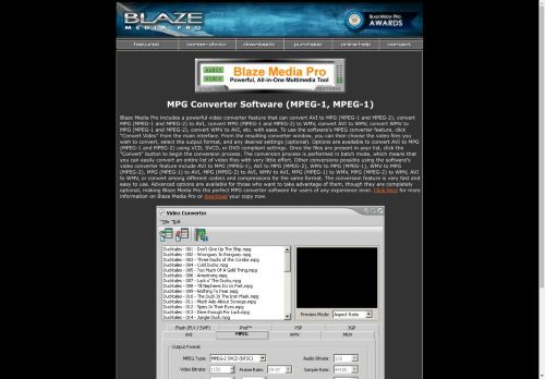 Blaze Media Pro: MPG Converter
