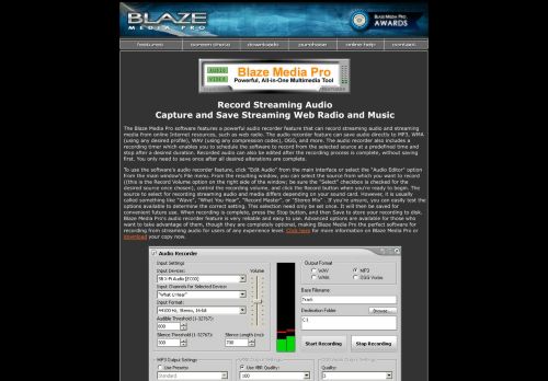 Blaze Media Pro: Record Streaming Web Music