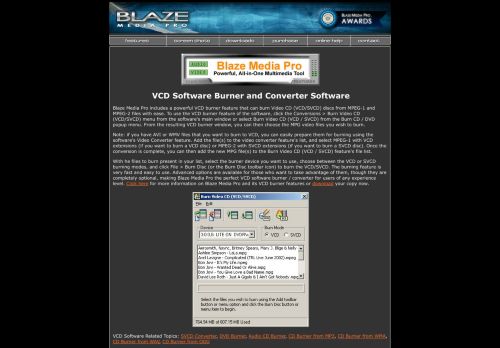 Blaze Media Pro: VCD Burner