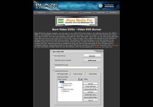 Blaze Media Pro: DVD Burner