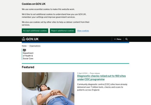 Gov.uk: Department of Health