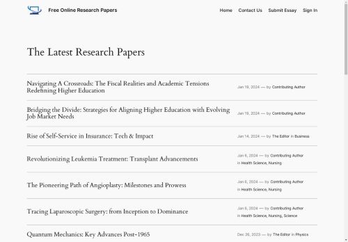 Free Online Research Papers 