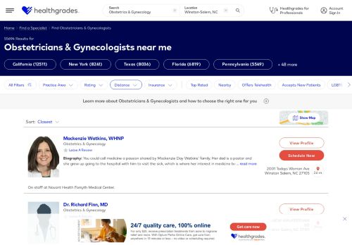 Health Grades, Inc: Find a Gynecologists