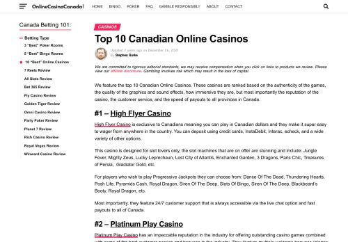  Online Casino Canada