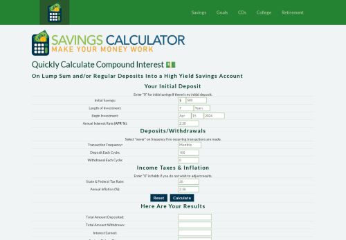 SavingsCalculator.org