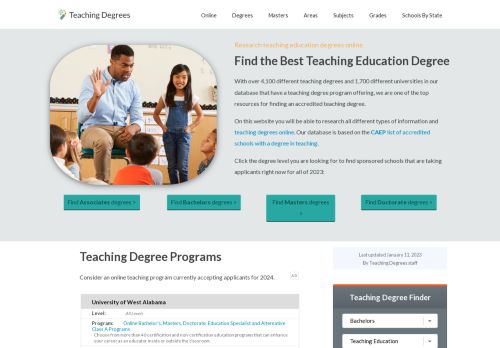 Teaching Degrees and Continuing Education Directory