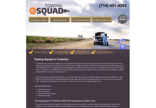 Towing Squad | 24hr Towing & Roadside Assistance Solutions in Fullerton, CA
