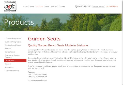 Timber Garden Seats at Australian Garden Furniture Co